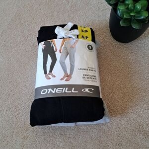 O'Neill Women's Lounge Pants 2 Pack Joggers Size Small Grey Black Casual Pant
